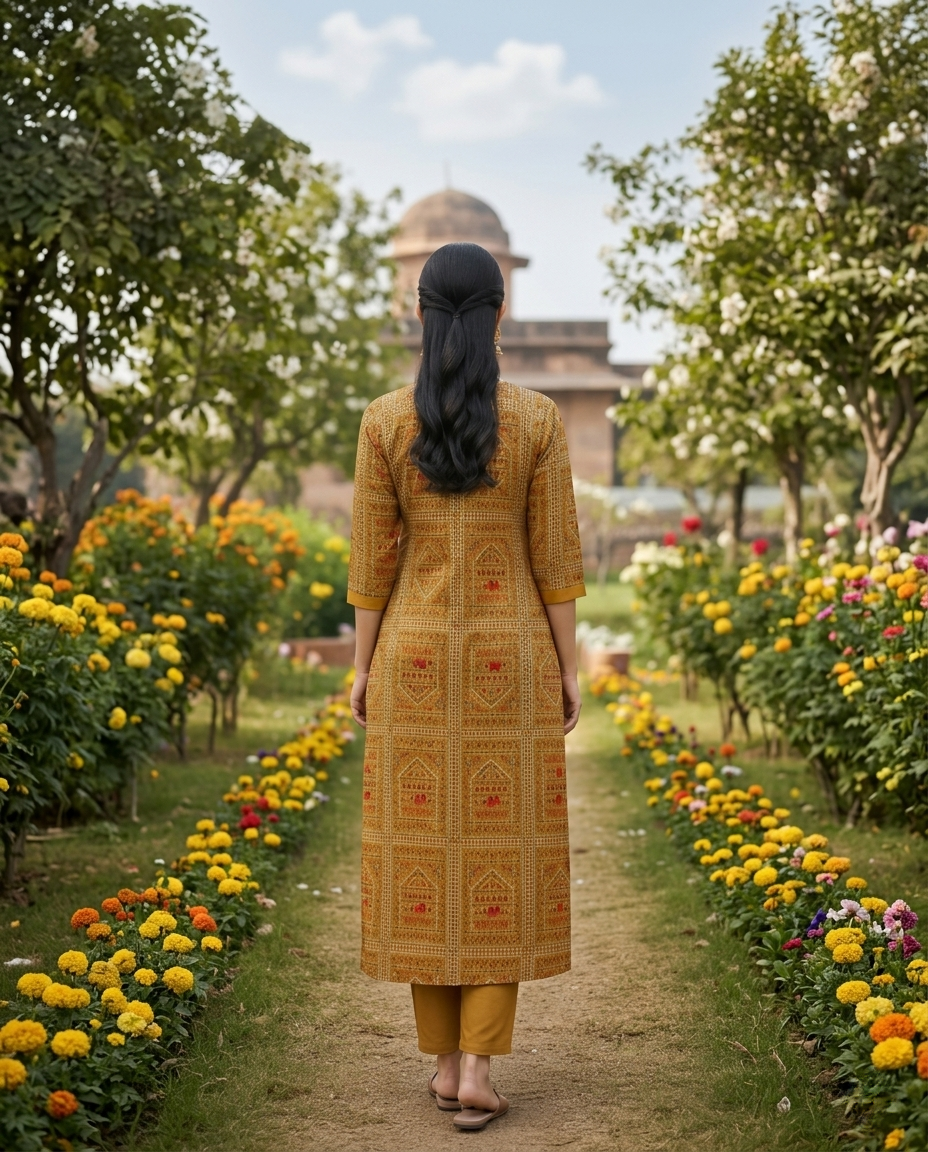 Kurti Long Modal Varli Print CAC-KL-MVP-2049