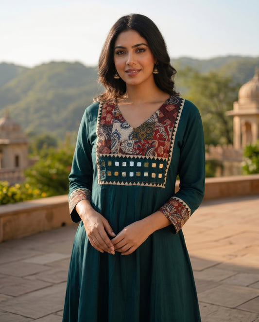 Kurti Long Thigadu Cotton CAC-KL-TC-G-1048