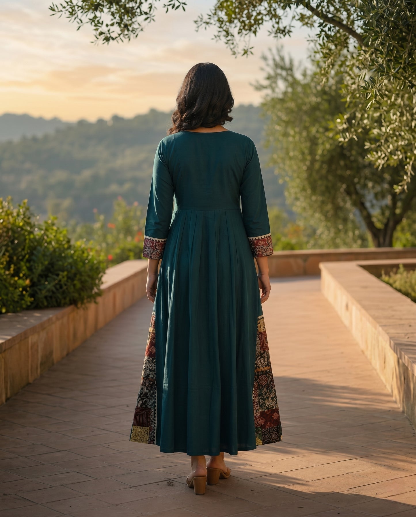 Kurti Long Thigadu Cotton CAC-KL-TC-G-1048
