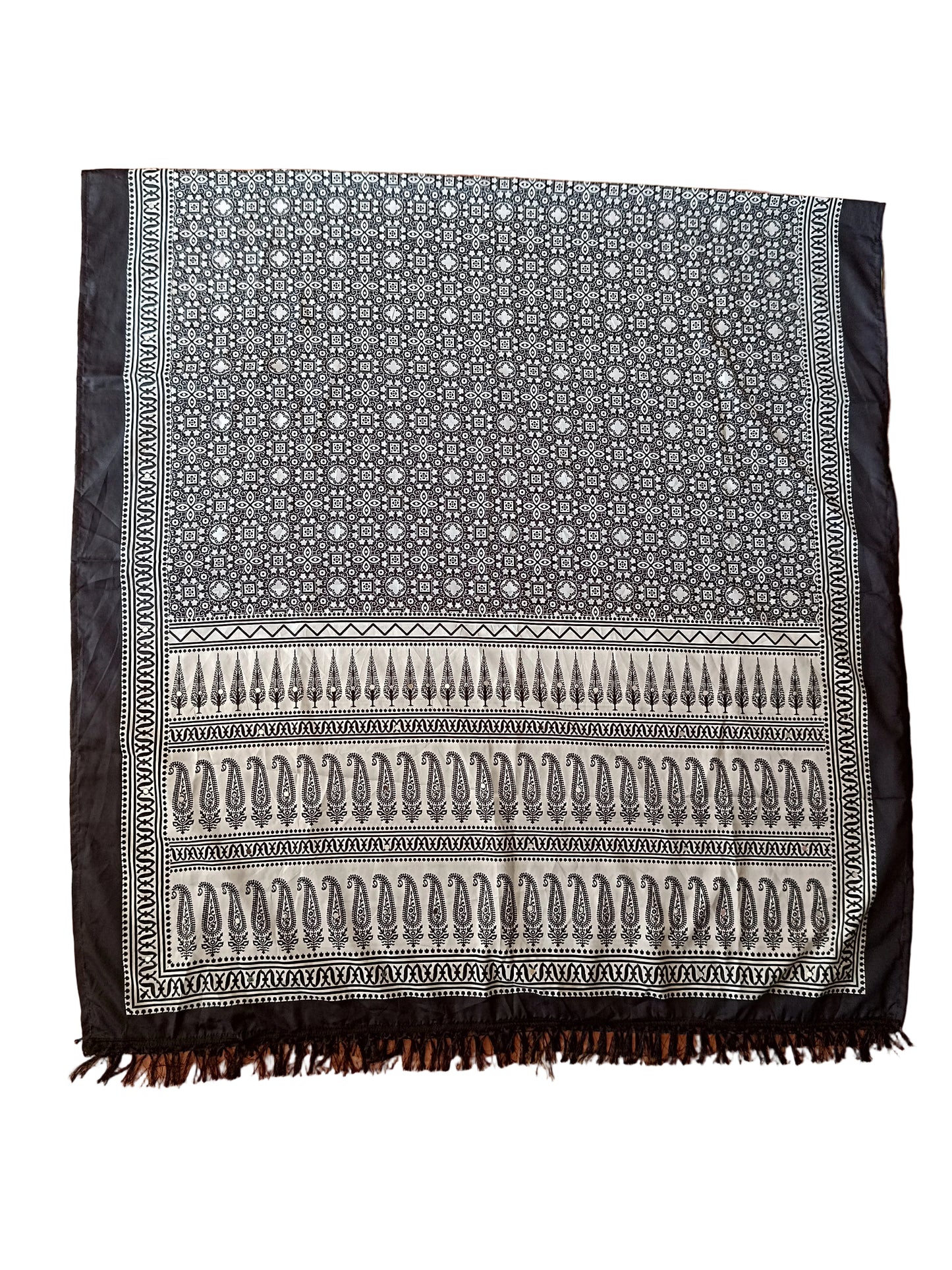 Ivory & Black Printed Chaniya Choli with Coordinated Printed Dupatta SKU CAC-CC-DP-IB-4-3