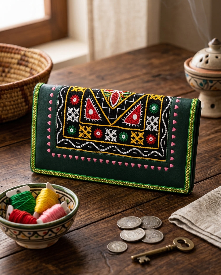 Leather Kutchi Purse SKU - CAC-LB-KP-2