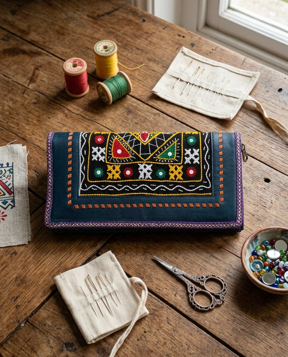 Leather Kutchi Purse SKU - CAC-LB-KP-6