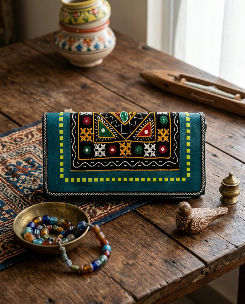 Leather Kutchi Purse SKU - CAC-LB-KP-9