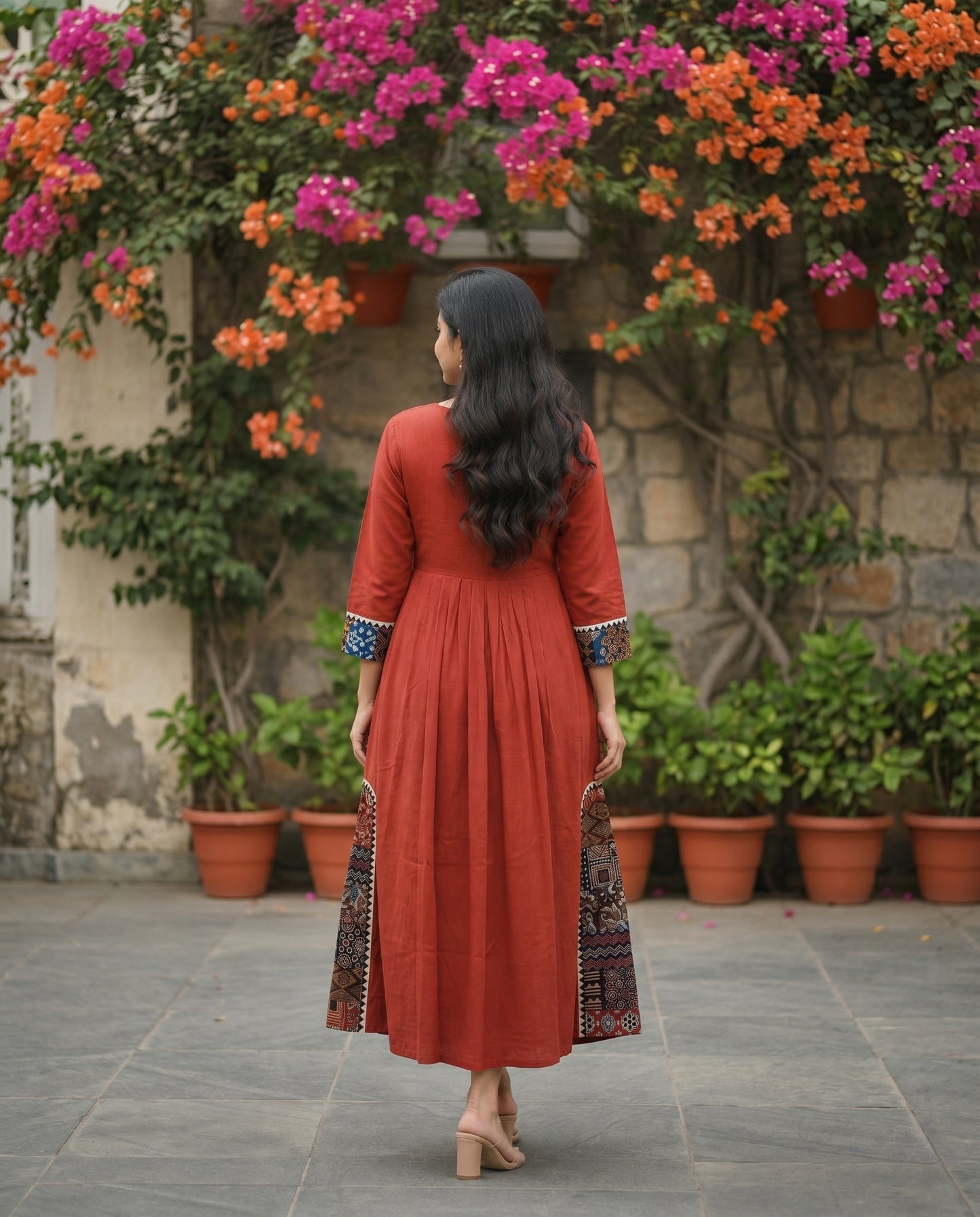 Kurti Long Thigadu Cotton CAC-KL-TC-R-1048
