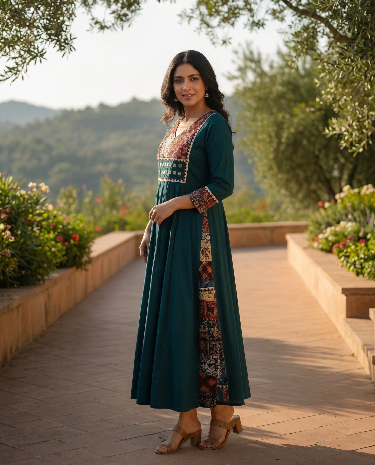 Kurti Long Thigadu Cotton CAC-KL-TC-G-1048