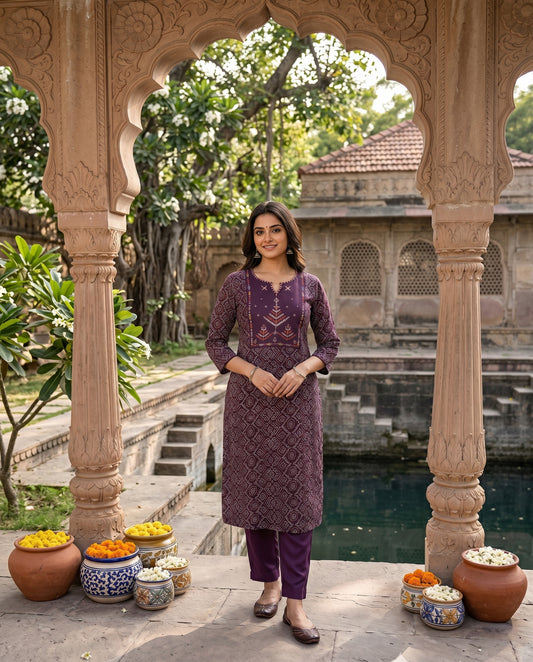 Kurti Long Bandhani Modal SKU - CAC-KL-BM-P-2027