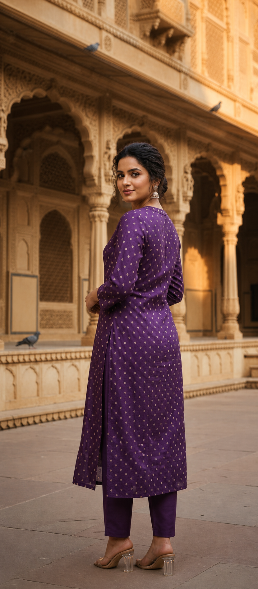 Kurti Long Masroo Bandhani SKU -  CAC-KL-MB-2048