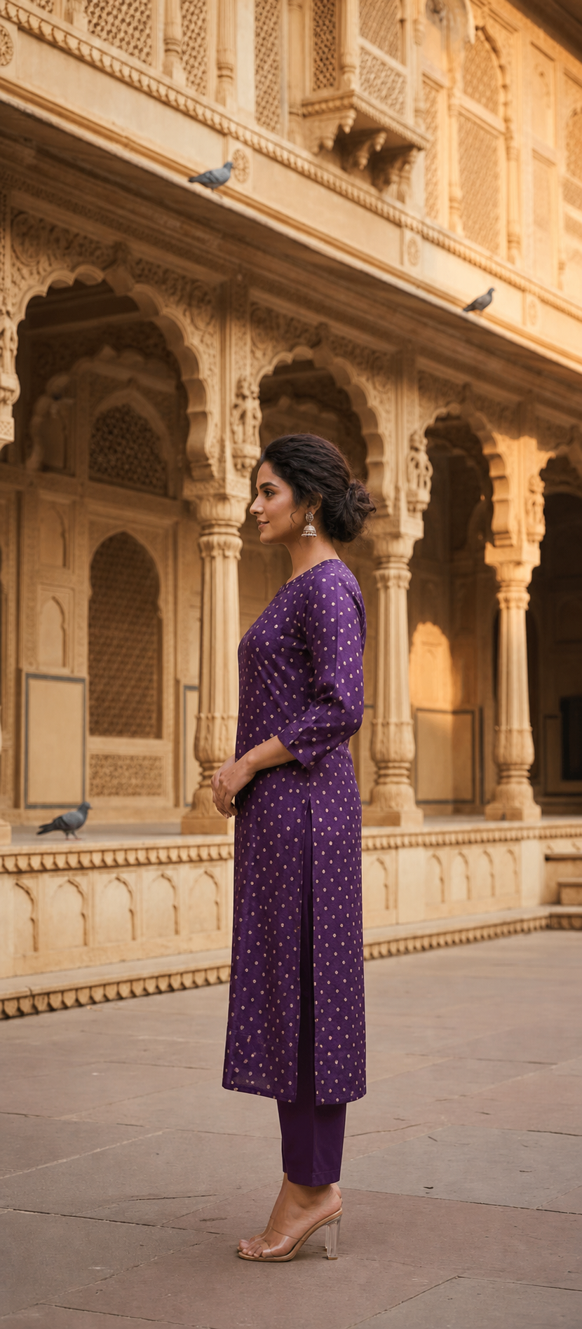 Kurti Long Masroo Bandhani SKU -  CAC-KL-MB-2048