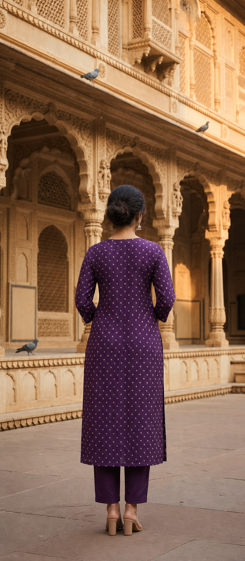 Kurti Long Masroo Bandhani SKU -  CAC-KL-MB-2048