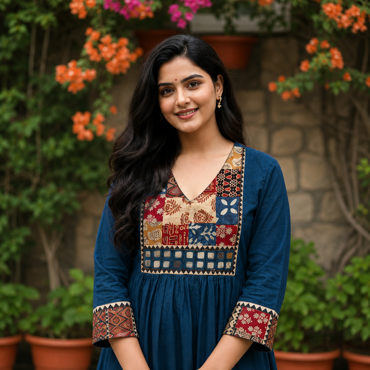 Kurti Long Thigadu Cotton CAC-KL-TC-B-1048