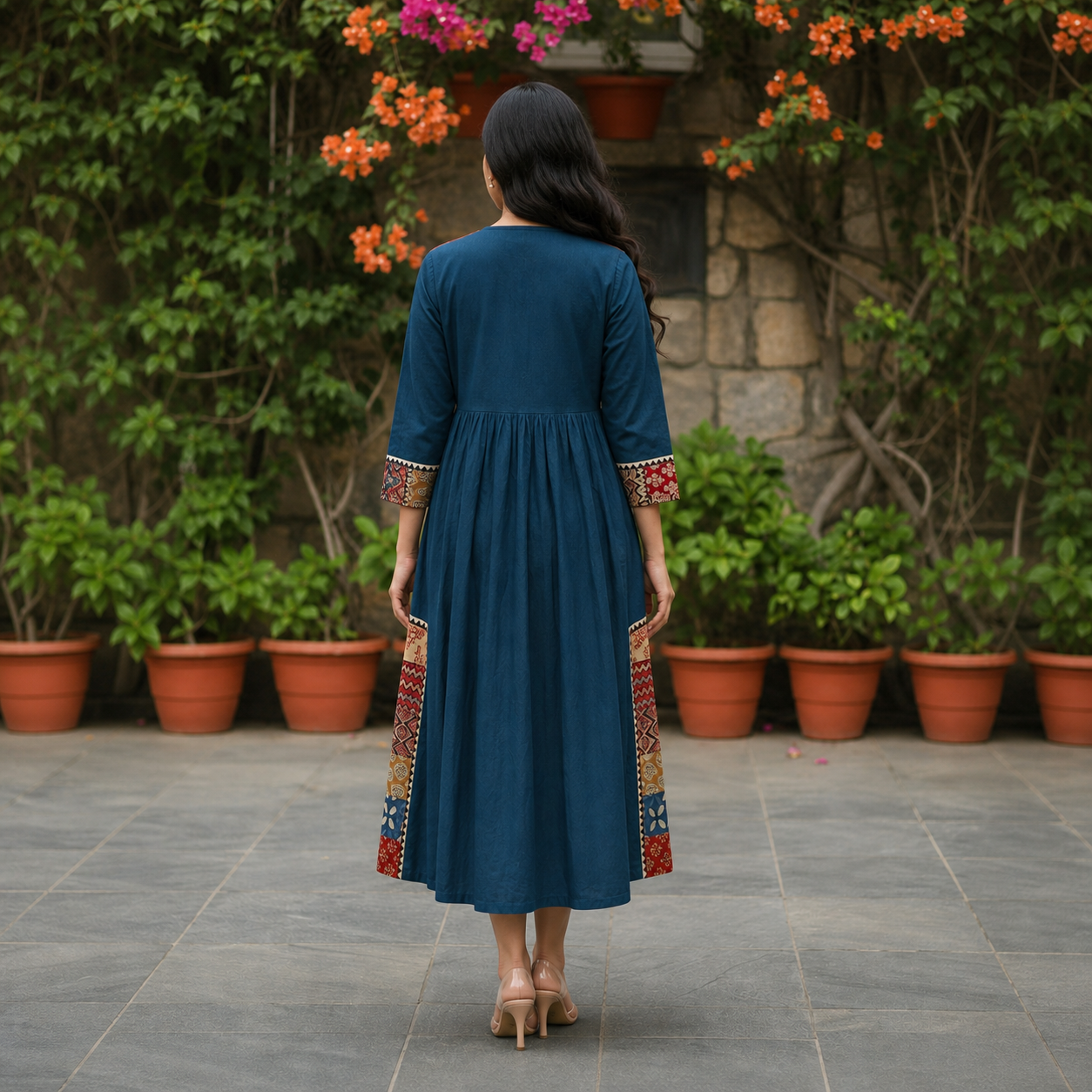 Kurti Long Thigadu Cotton CAC-KL-TC-B-1048