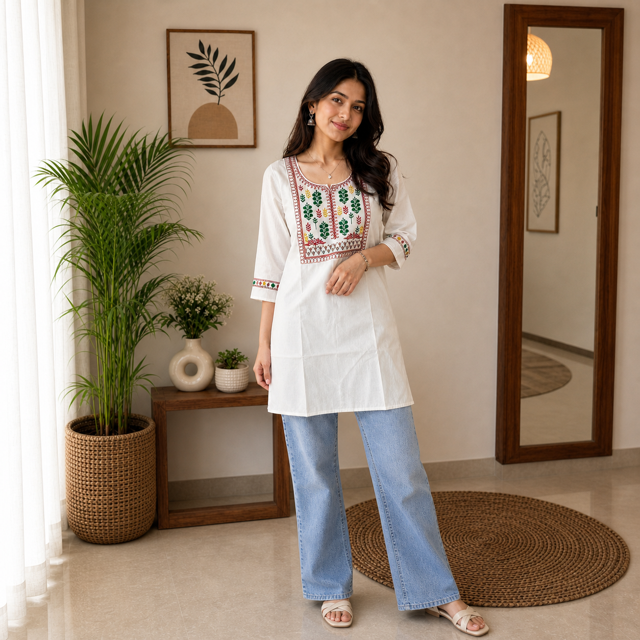 FLEX Cotton Embroidered Kurti for Women SKU CAC-KS-FC-W-1