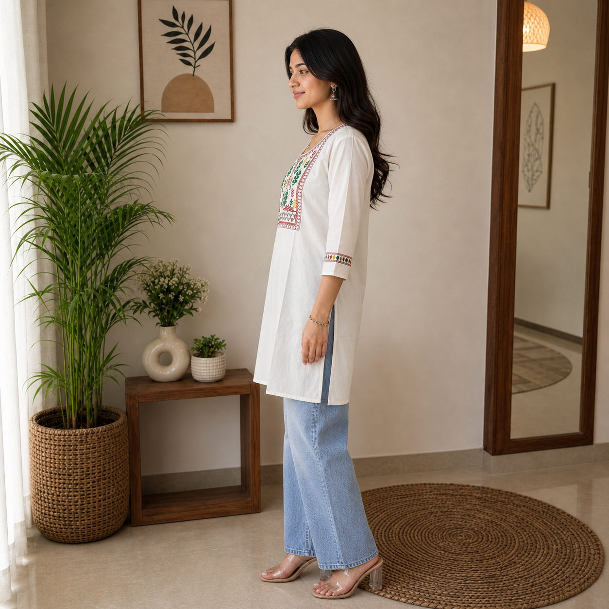 FLEX Cotton Embroidered Kurti for Women SKU CAC-KS-FC-W-1