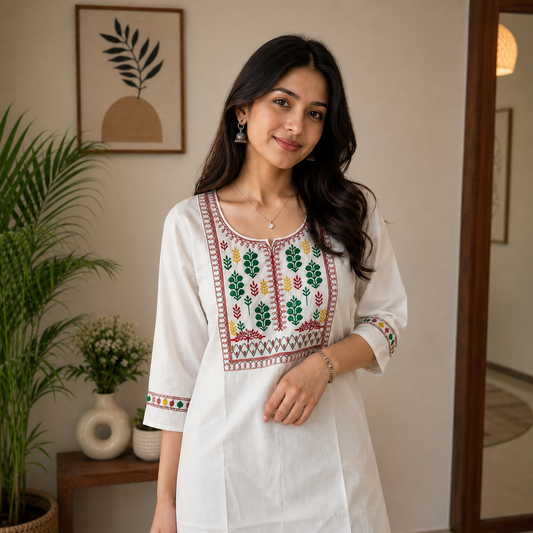 FLEX Cotton Embroidered Kurti for Women SKU CAC-KS-FC-W-1