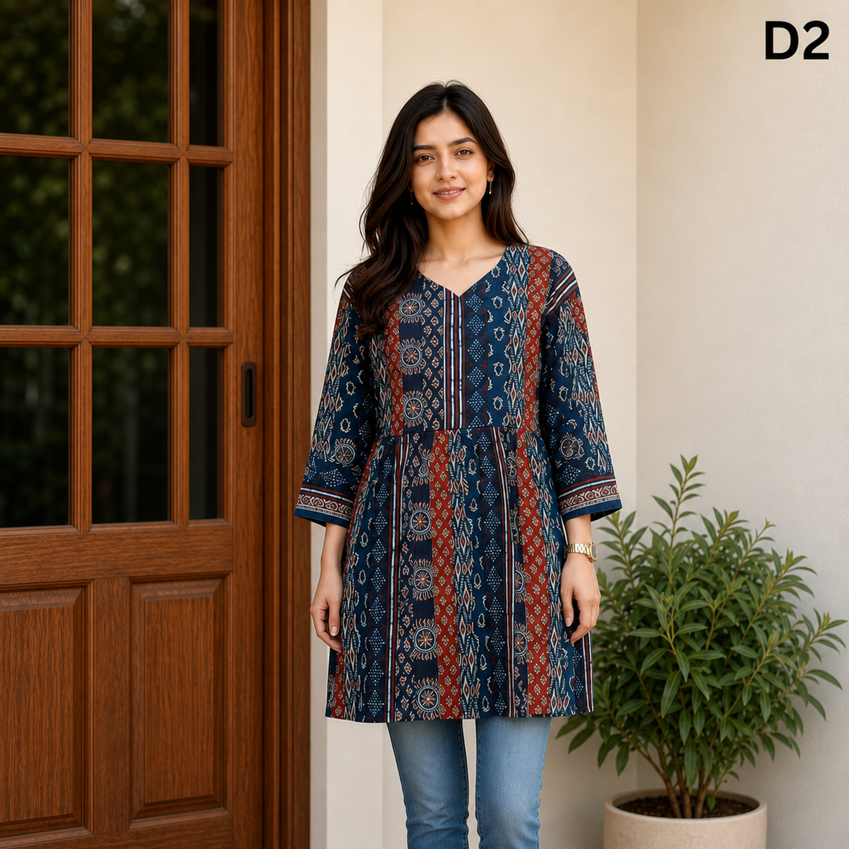 Cotton Printed Flared Kurti – 5 Designs SKU CAC-KS-MC-1