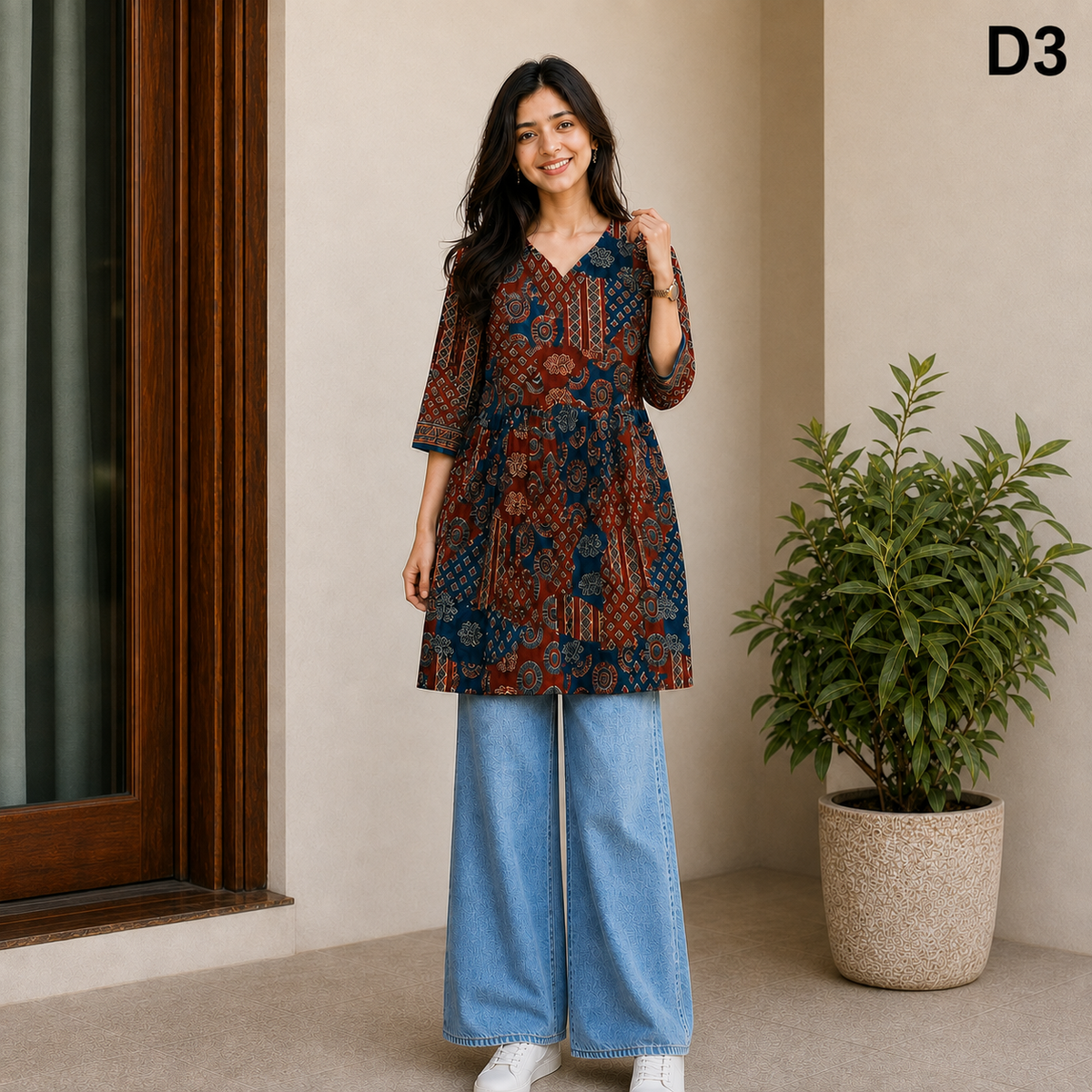 Cotton Printed Flared Kurti – 5 Designs SKU CAC-KS-MC-1