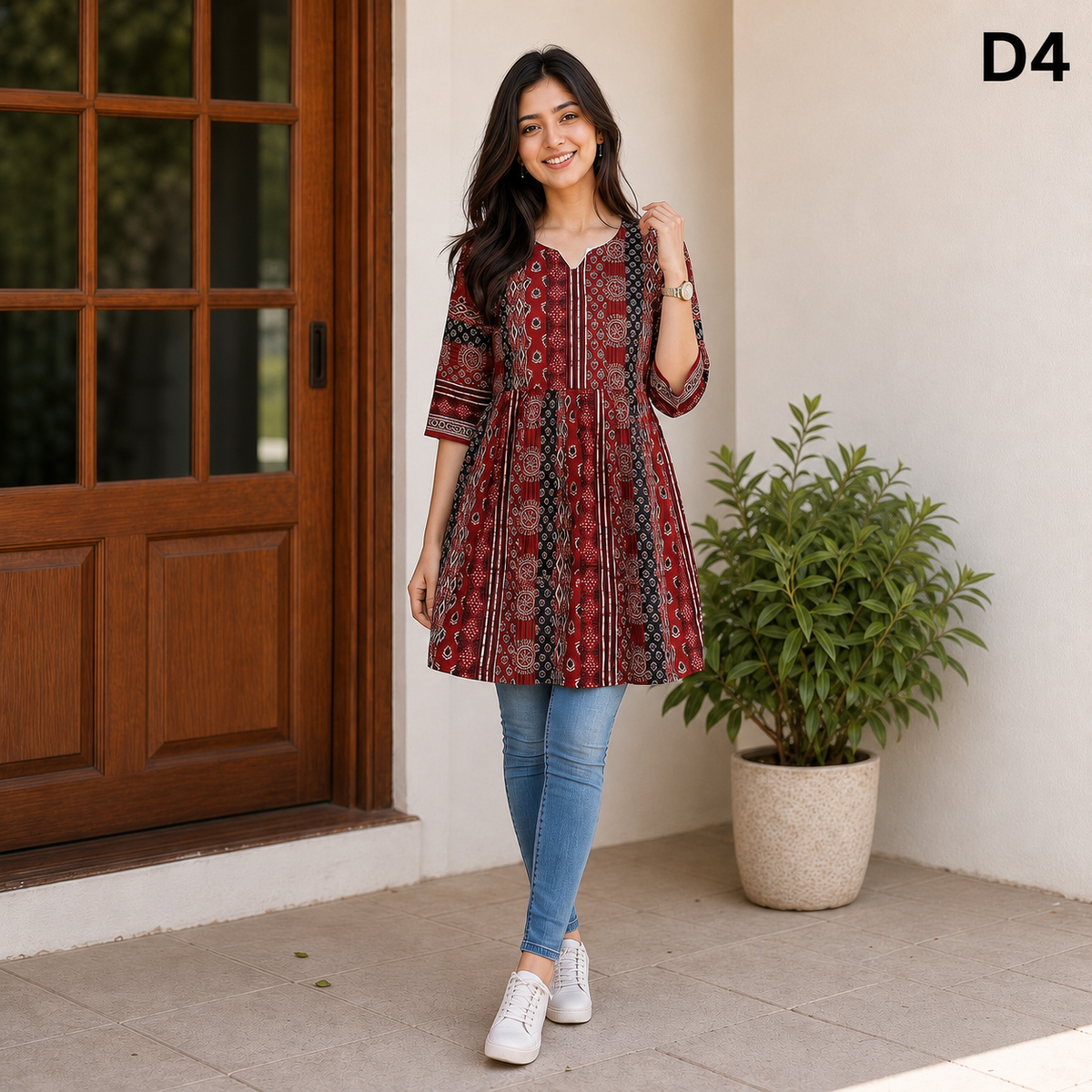 Cotton Printed Flared Kurti – 5 Designs SKU CAC-KS-MC-1