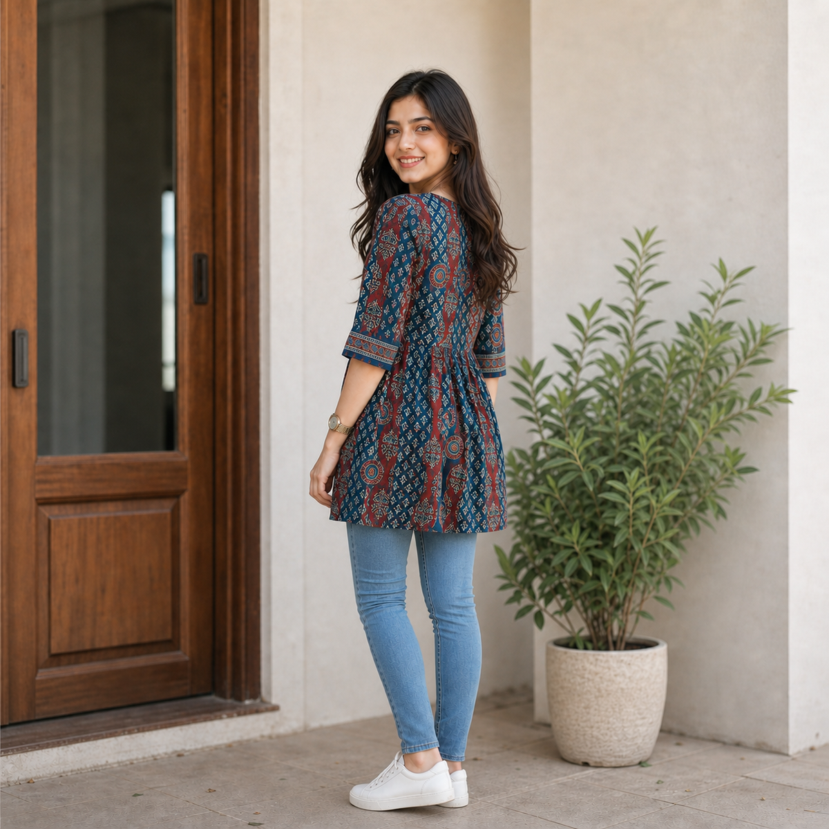 Cotton Printed Flared Kurti – 5 Designs SKU CAC-KS-MC-1