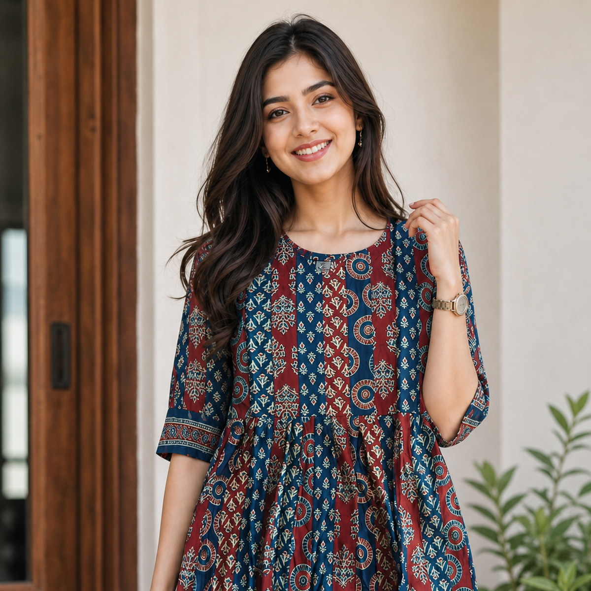 Cotton Printed Flared Kurti – 5 Designs SKU CAC-KS-MC-1