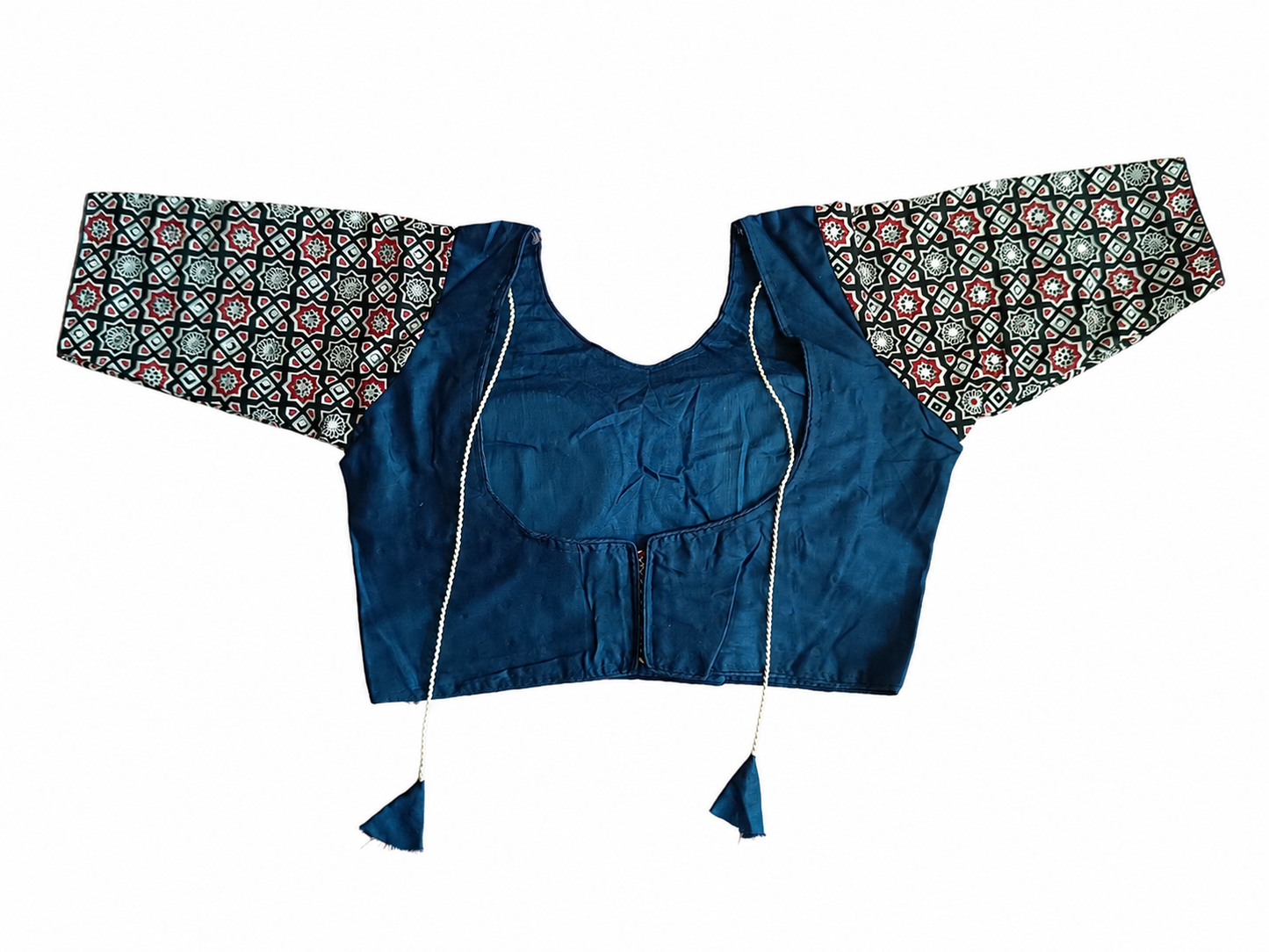 Ajrakh Chakar Pech Chaniya Choli Set with Printed Dupatta  Teal Blue & Black SKU CAC-CC-ACP-TBB-1-2