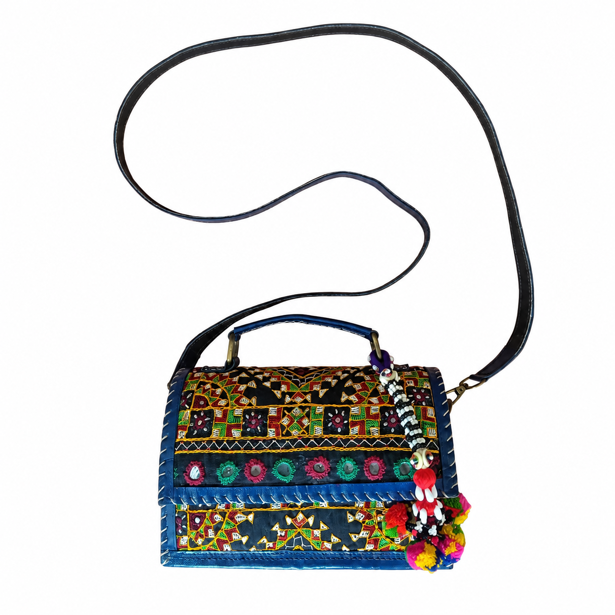 Leather Bag With Full Bharat Work SKU - CAC-LB-FB-2
