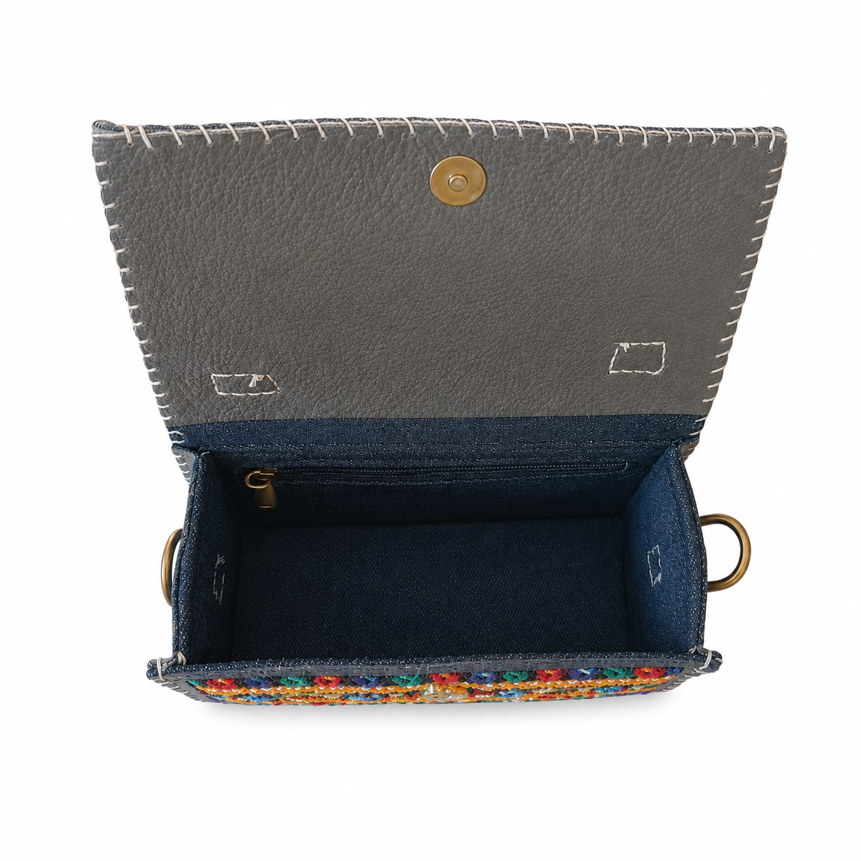 Leather Bag With Full Bharat Work SKU - CAC-LB-FB-2