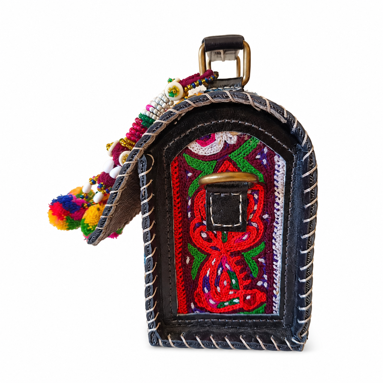 Leather Bag With Full Bharat Work SKU - CAC-LB-FB-3