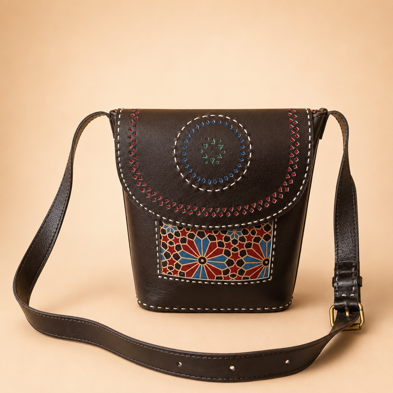 CAC-LB-M2 Leather Bag With Masroo SKU - CAC-LB-M2