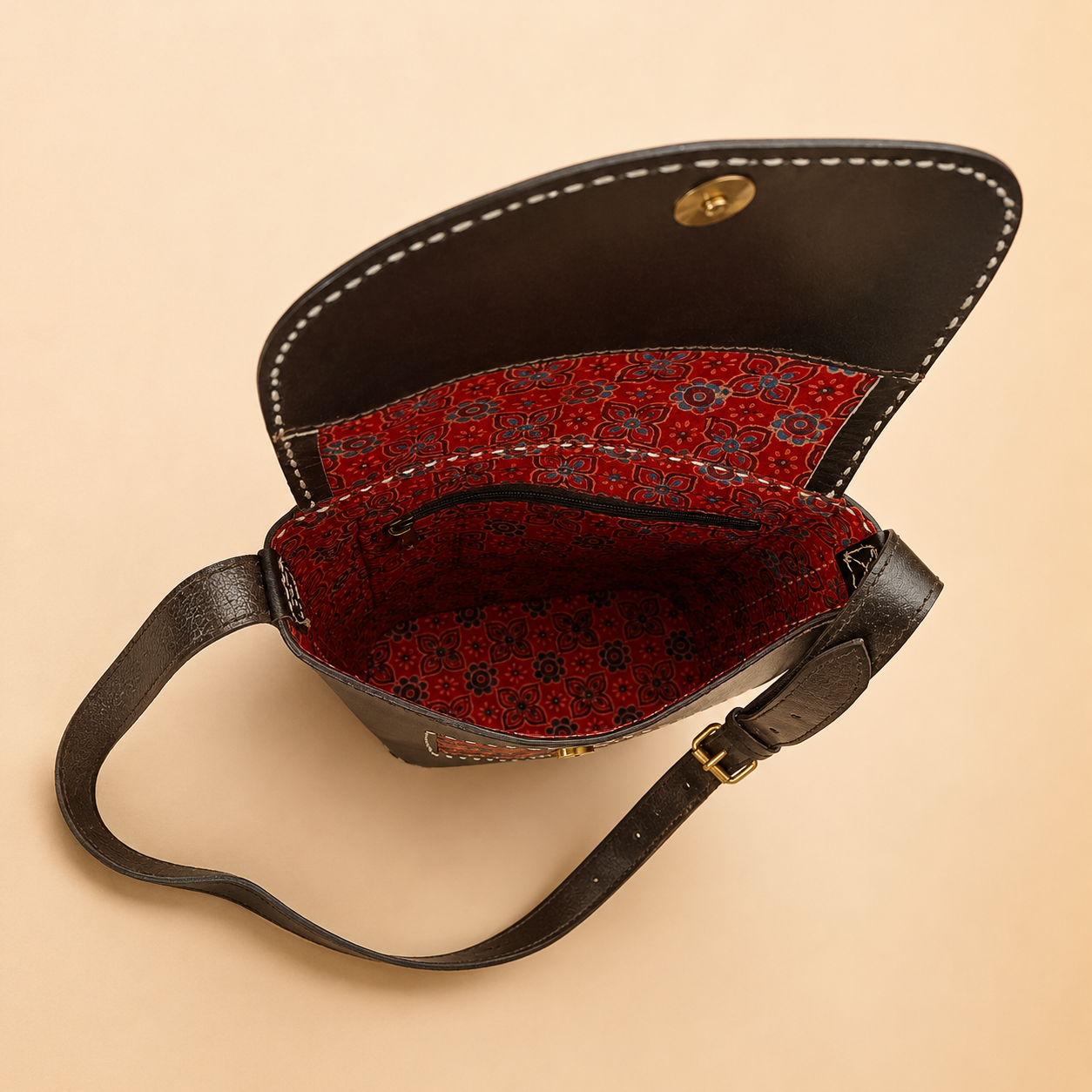 CAC-LB-M2 Leather Bag With Masroo SKU - CAC-LB-M2