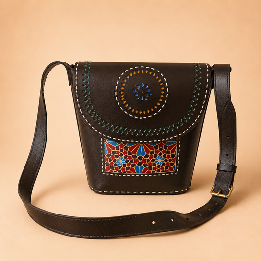 Leather Bag With Masroo SKU - CAC-LB-M4