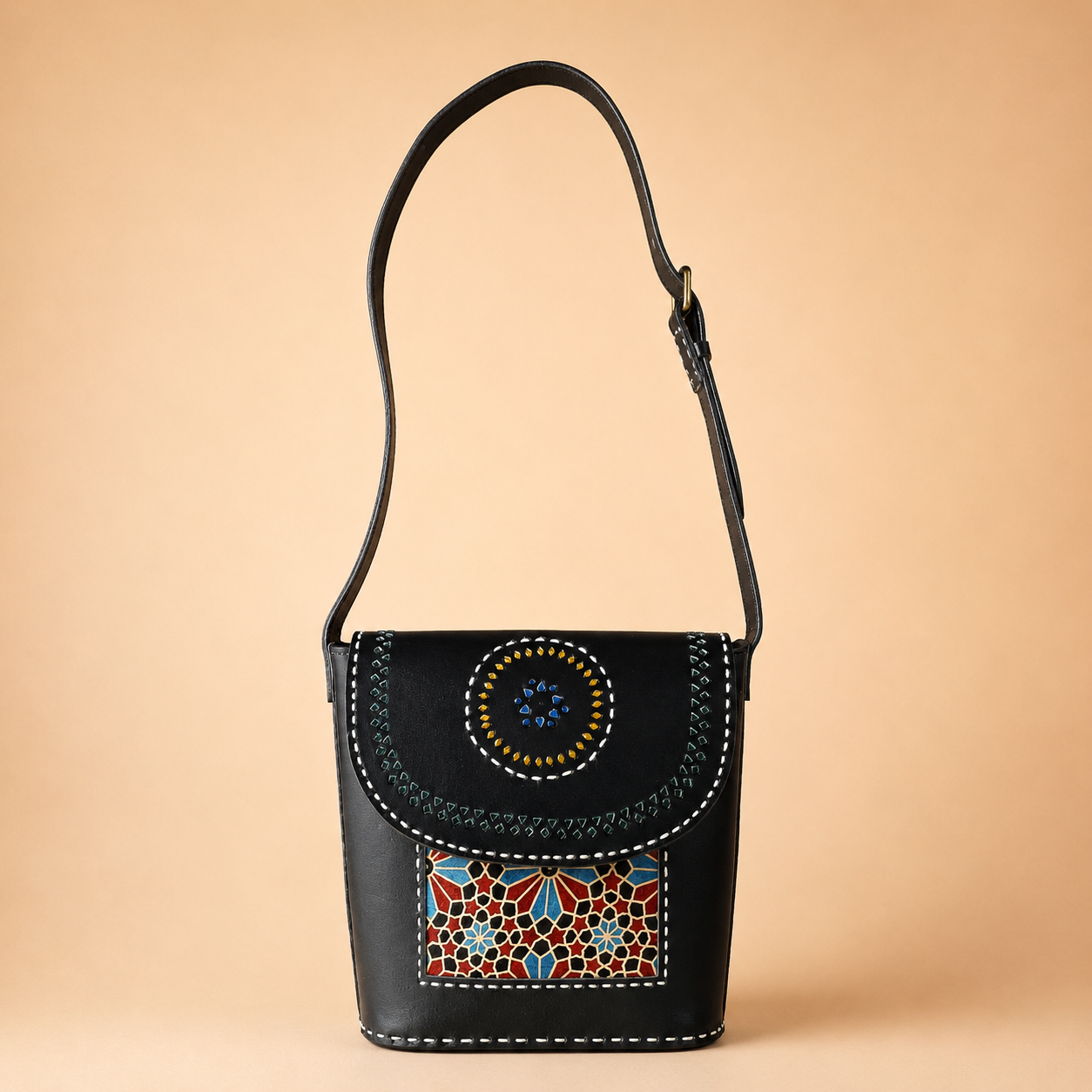 Leather Bag With Masroo SKU - CAC-LB-M4