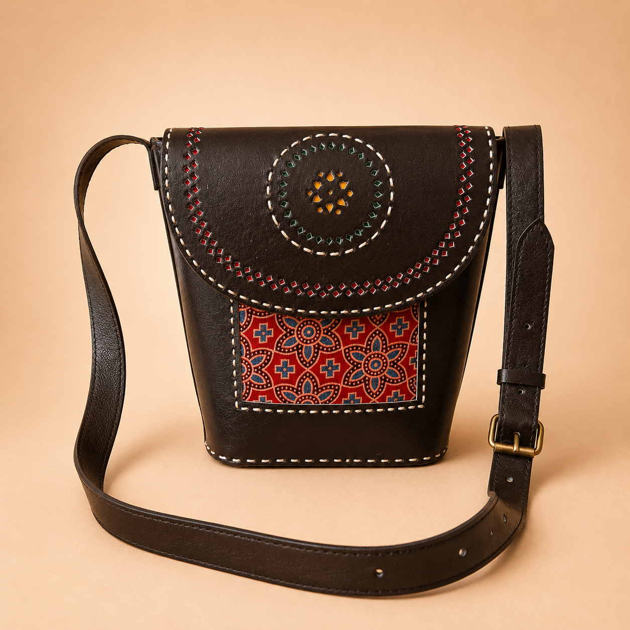 Leather Bag With Masroo SKU - CAC-LB-M5
