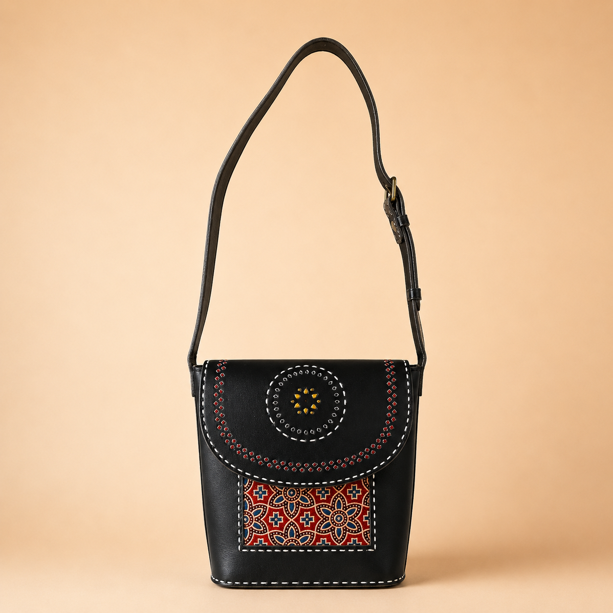 Leather Bag With Masroo SKU - CAC-LB-M5