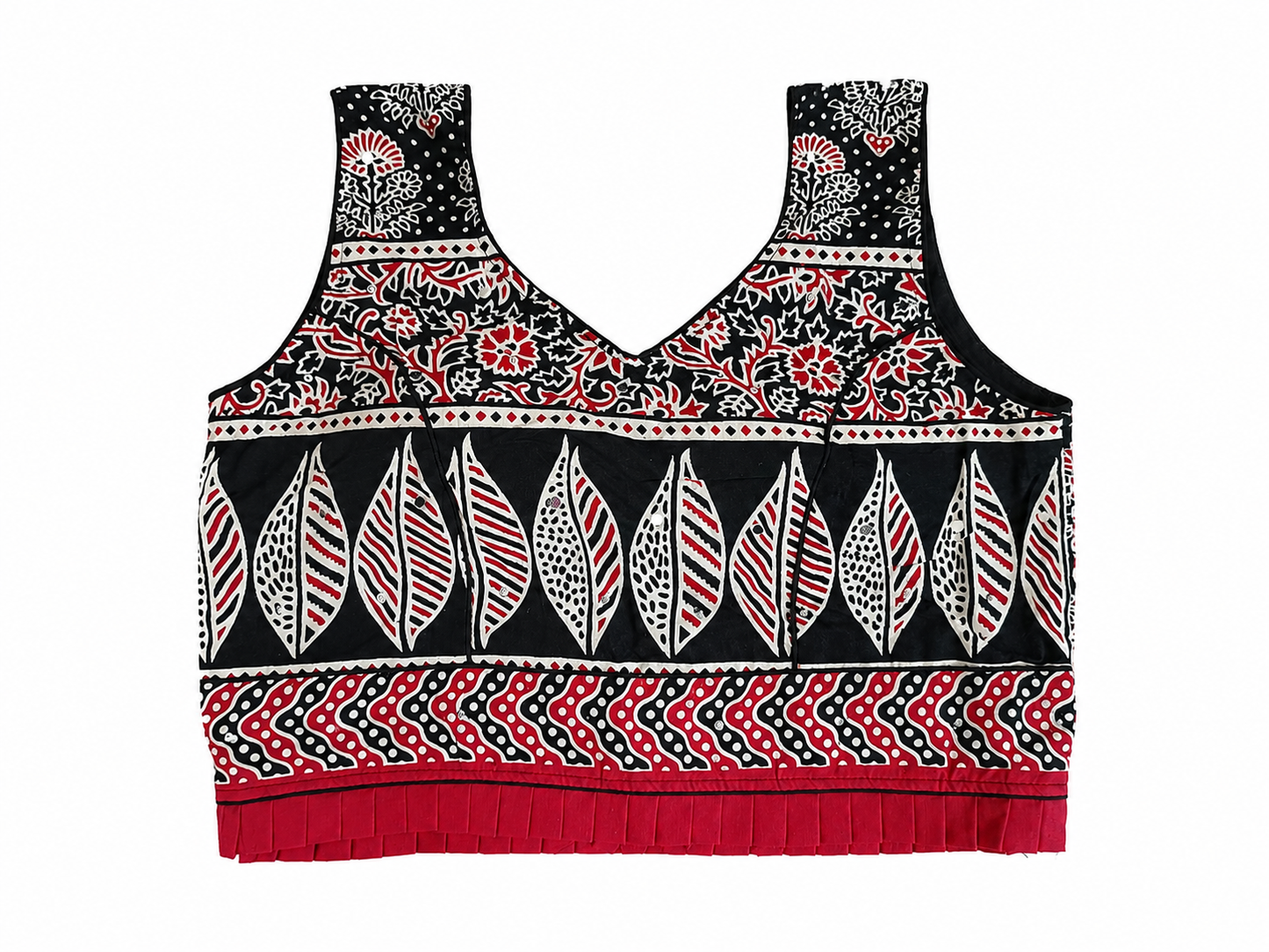 Maroon & Black Ajrakh Kali Chaniya Choli Set with Printed Dupatta SKU CAC-CC-AK-MB-3-3
