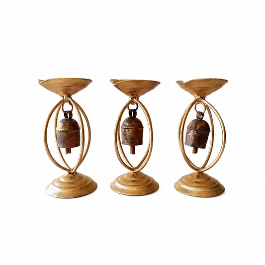 Copper Bell Diya Double Cap SKU - CAC-CB-DDC-1