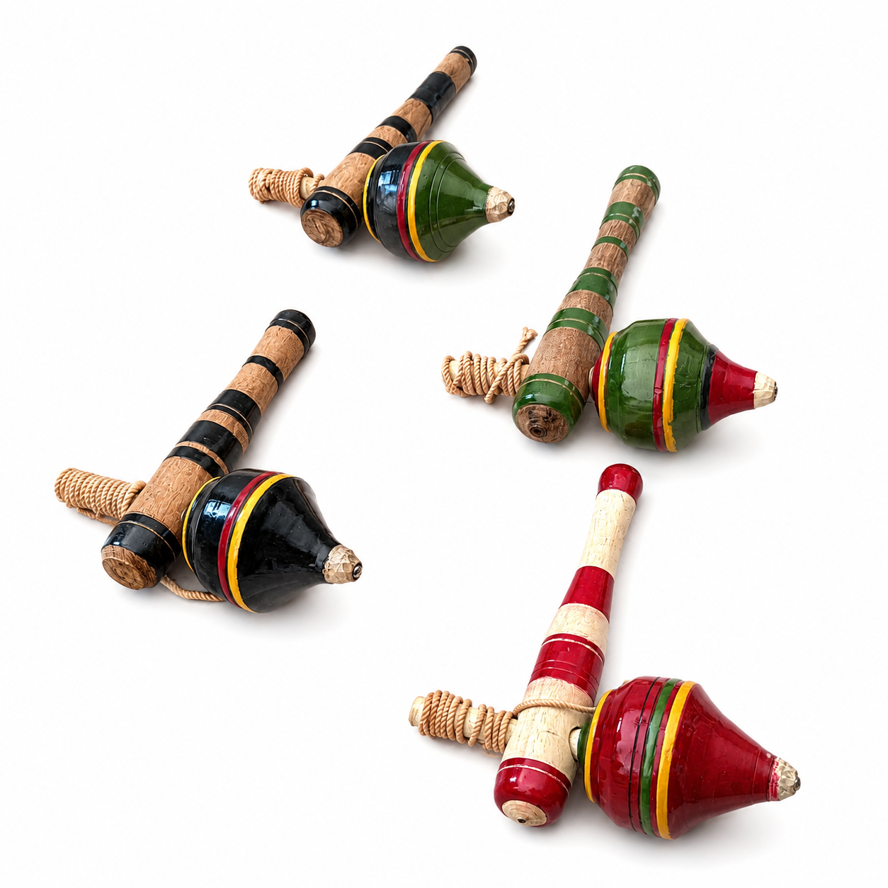 Handcrafted Lacquer Wooden Spinning Top(Piece 1) SKU - CAC-LA-WST-1