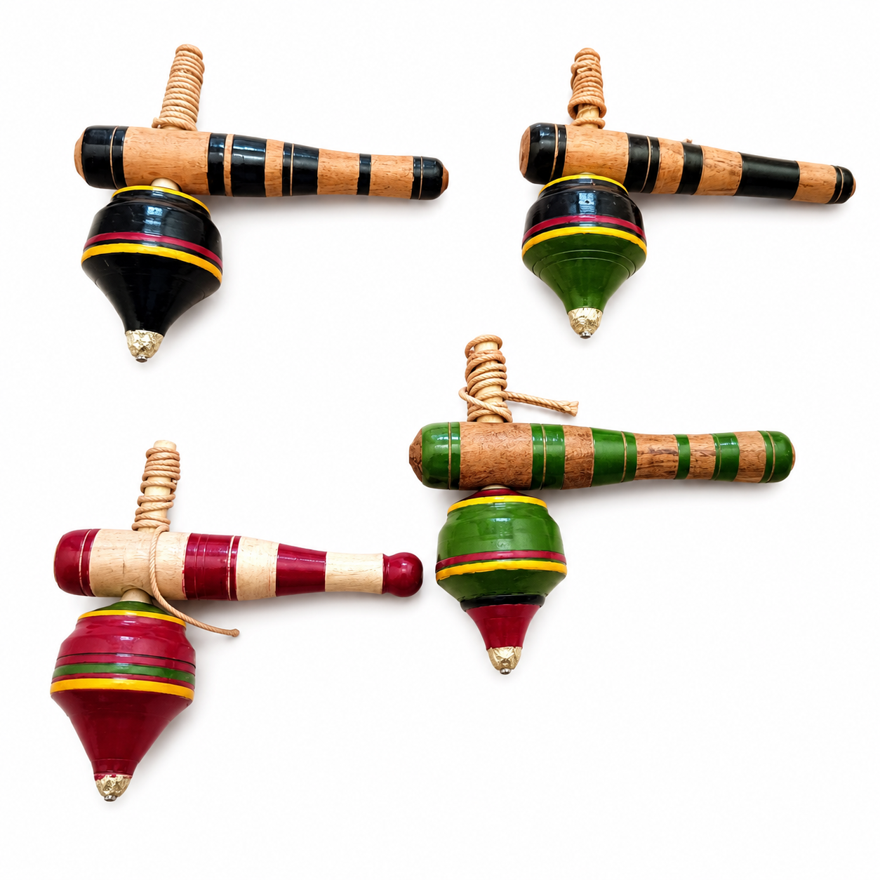 Handcrafted Lacquer Wooden Spinning Top(Piece 1) SKU - CAC-LA-WST-1