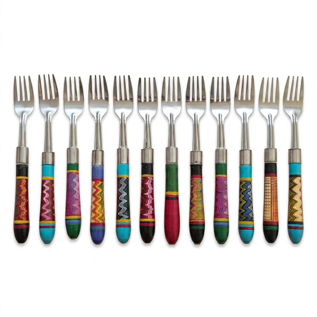 Handcrafted Lacquered Wooden Fork 1 Piece SKU - CAC-LA-WF-1