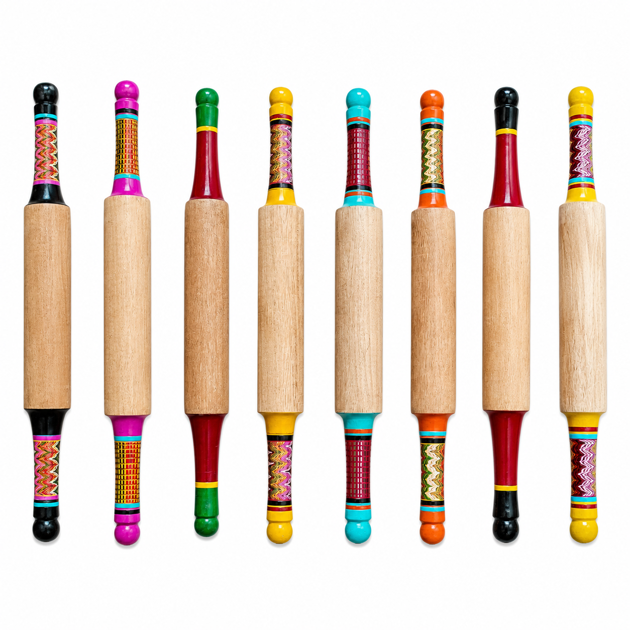 Handcrafted Lacquered Wooden Rolling Pin 1 Piece (Belan) SKU - CAC-LA-WRP-2