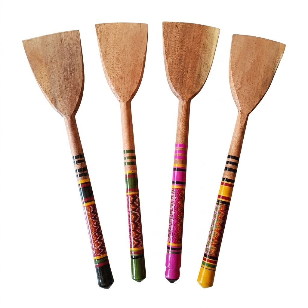 Handcrafted Lacquered Wooden Spatula(1 Piece) SKU - CAC-LA-WS-1