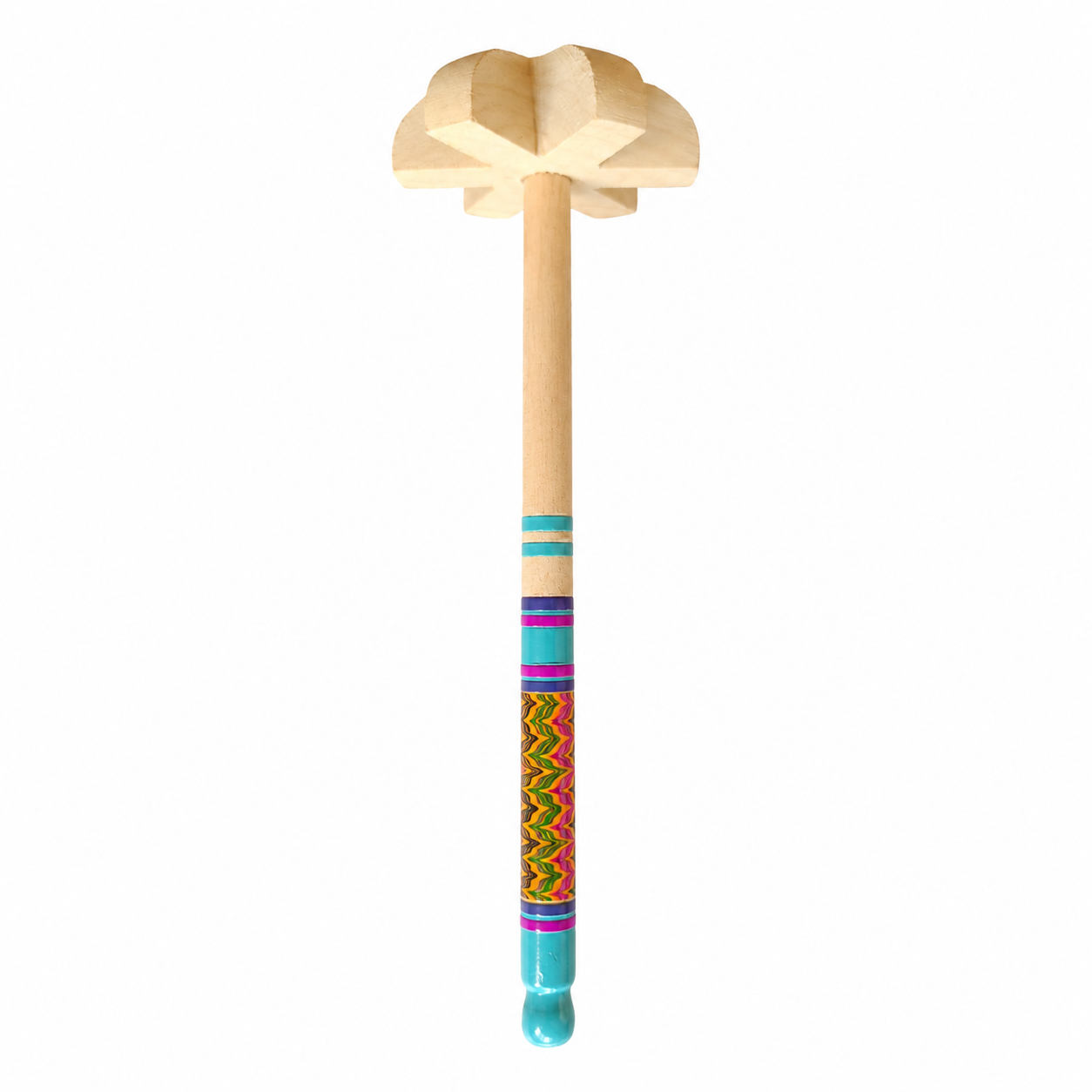 Handcrafted Lacquer Wooden Hand Blender 1 Piece SKU - CAC-LA-WHB-1