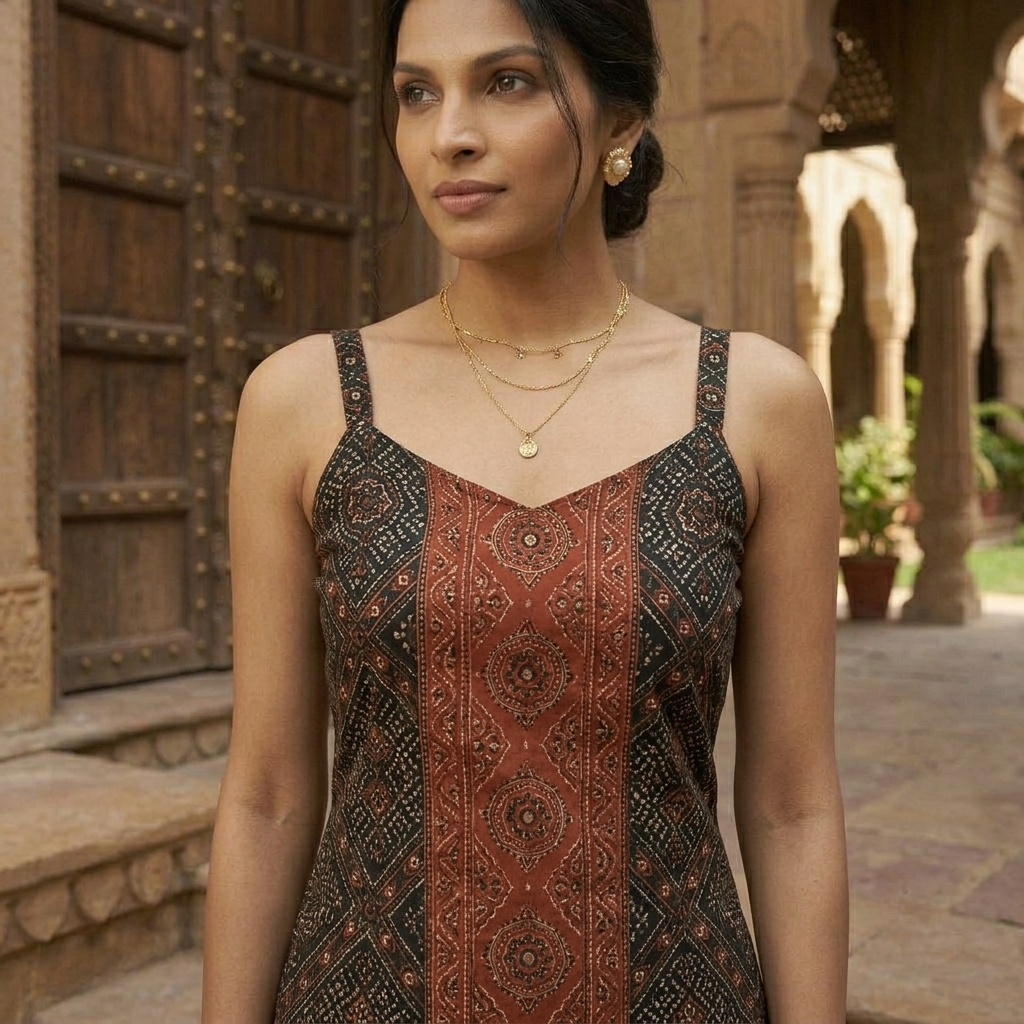 Kurti Long Spageti Cotton Penal CAC-KL-SCP-BR-1049