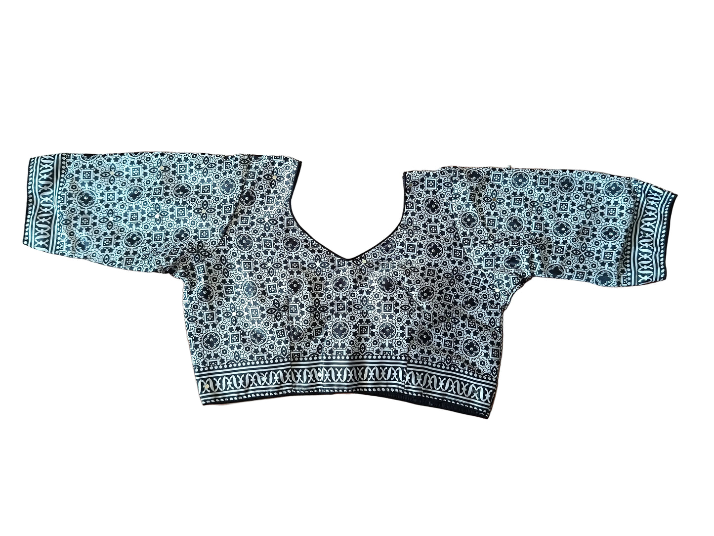 Ivory & Black Printed Chaniya Choli with Coordinated Printed Dupatta SKU CAC-CC-DP-IB-4-3