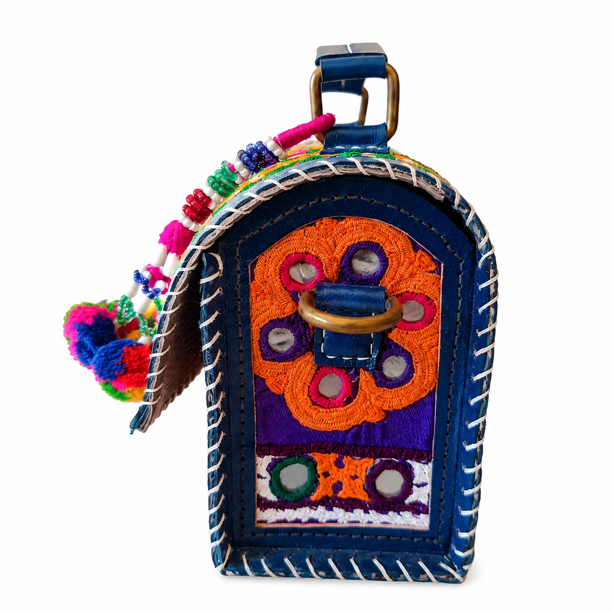 Leather Bag With Full Bharat Work SKU - CAC-LB-FB-1