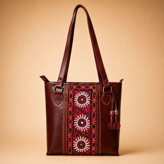 Zola Embroidery Leather Bag SKU - CAC-LB-ZE-1