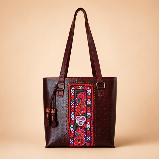 Zola Embroidery Leather Bag SKU - CAC-LB-ZE-3